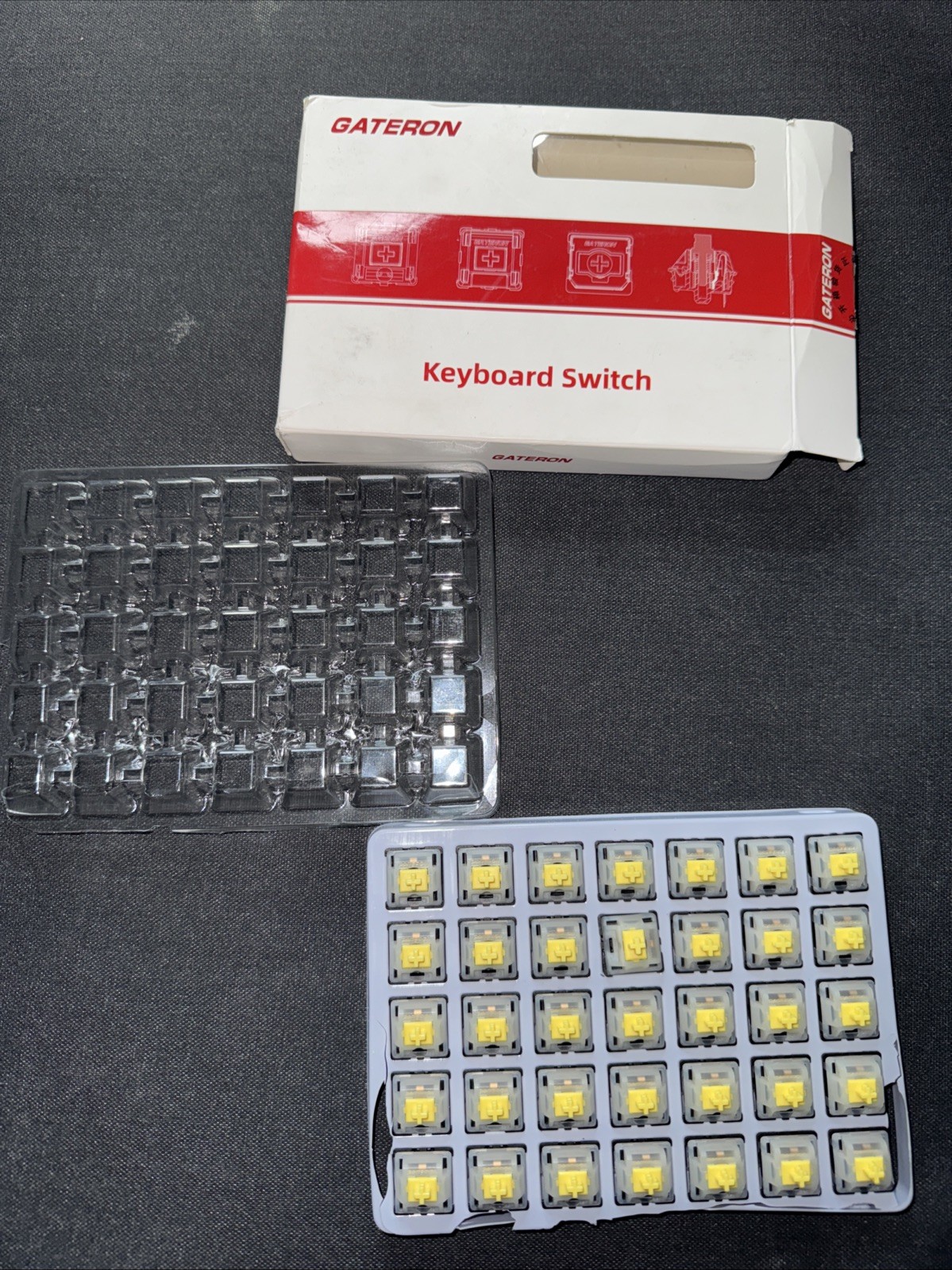 Gateron Milky Yellow Switches for Mechanical Keyboard Pre Lubed Silent Linear...