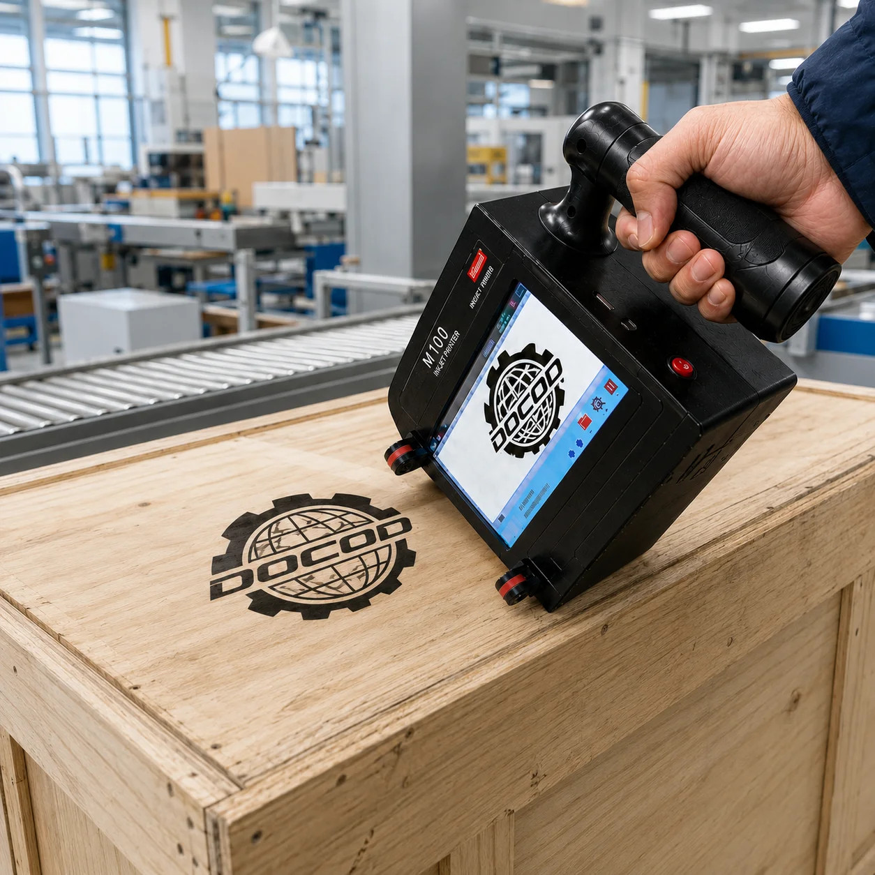 M100 Handheld Inkjet Printer 100mm 600 DPI Date QR Barcode Coder