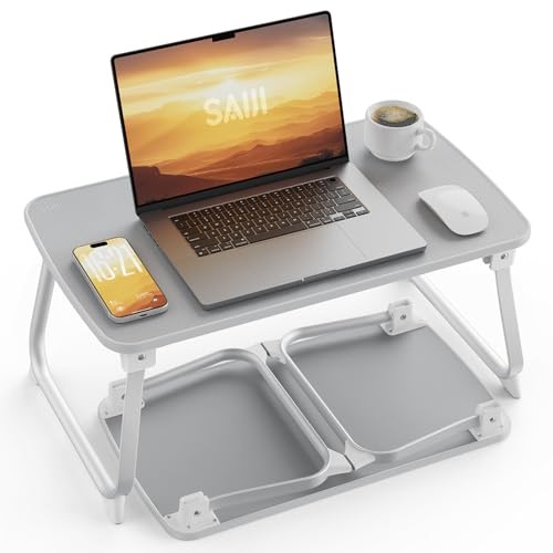 Leather Foldable Lap Desk Laptop SAIJI Bed Tray Table Portable - B08X6SKRCJ