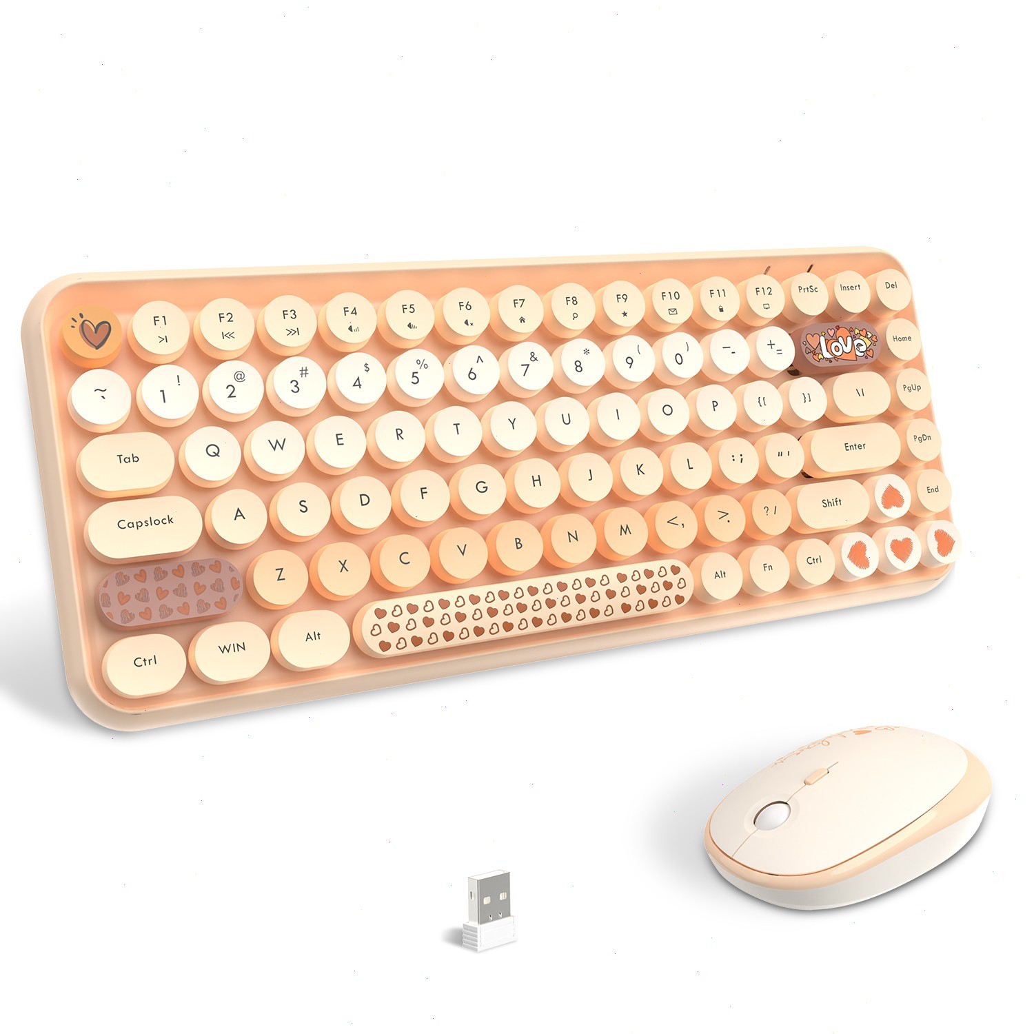 AJAZZ 308i 2.4G Wireless Silent Keyboard and Mouse Combo, Ergonomic Compact Set