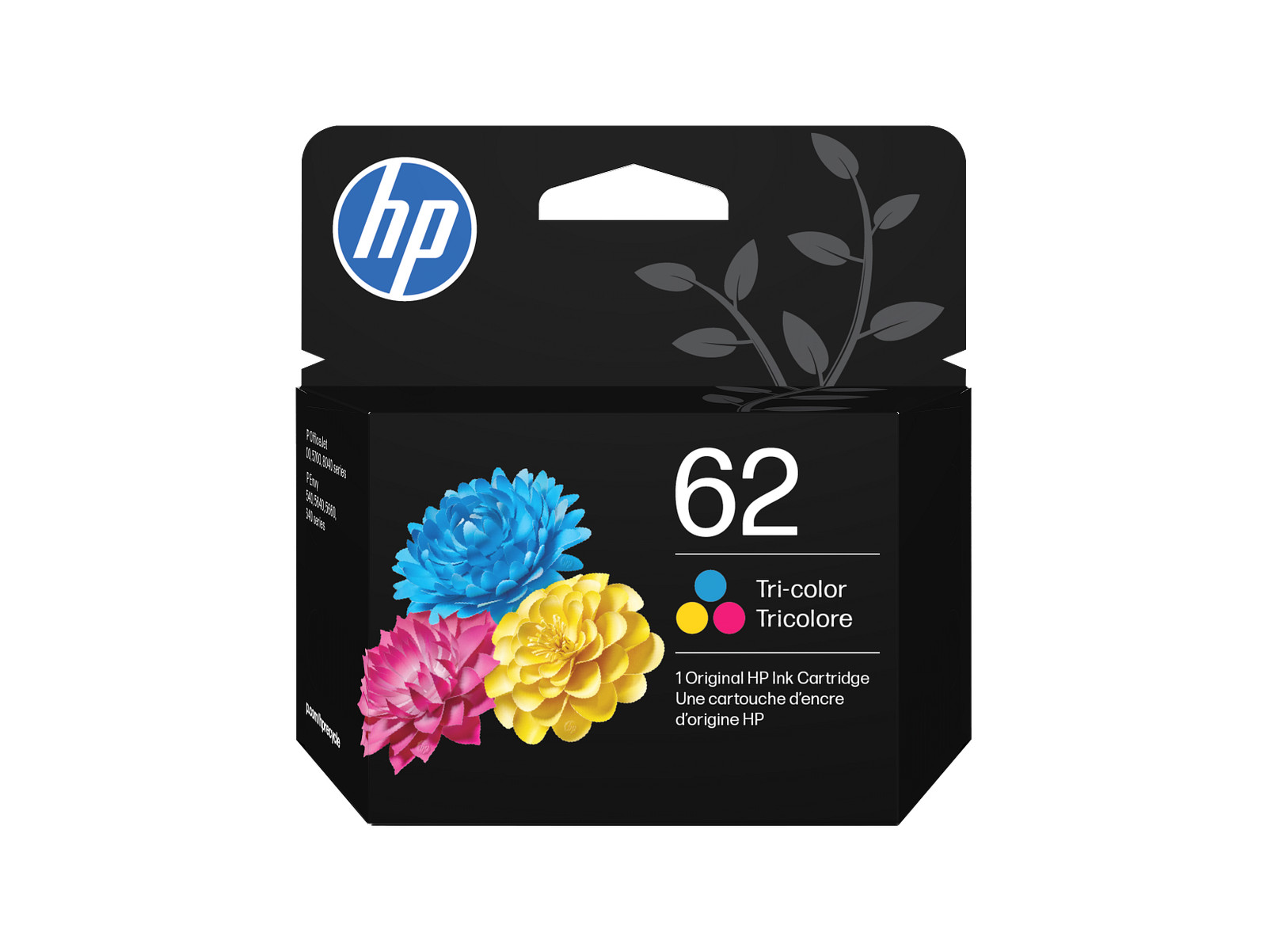 HP 62 Tri-color Original Ink Cartridge, ~165 pages, C2P06AN#140