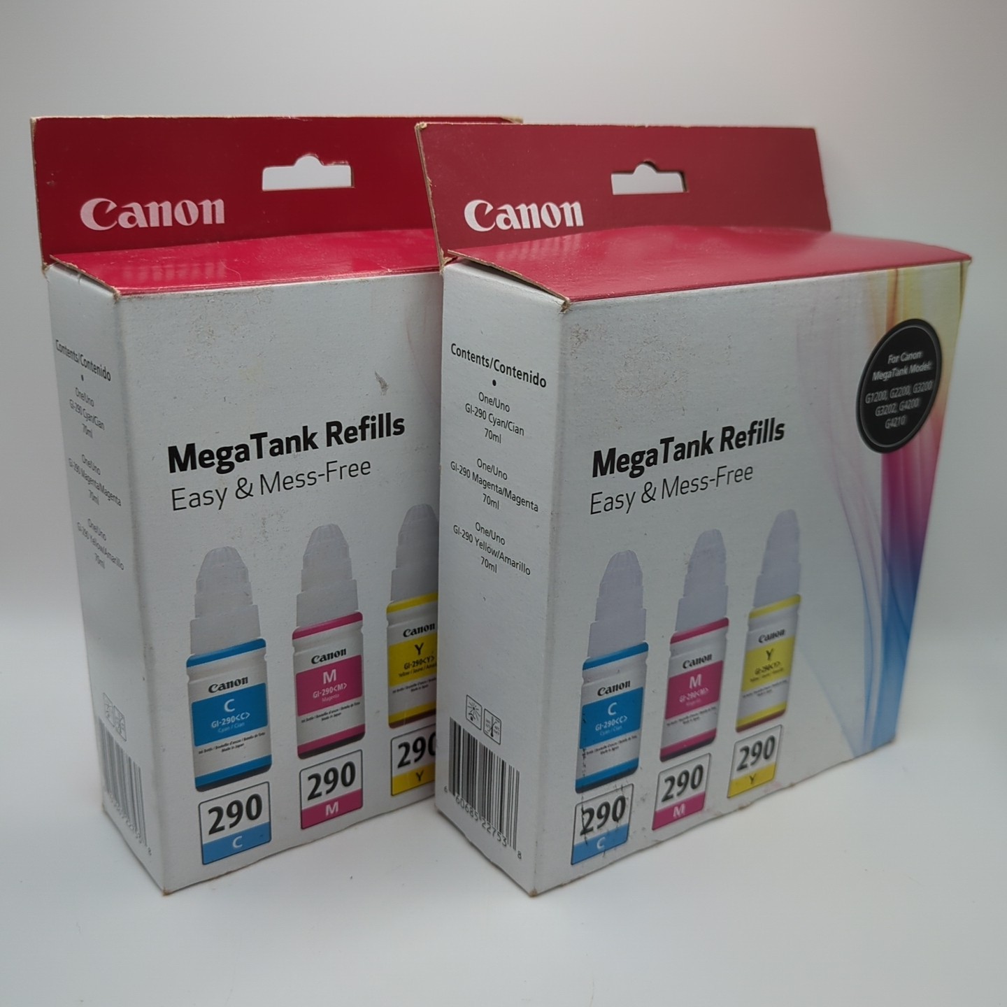 Canon MegaTank Refills 2 BOXES (GI-290, Cyan, Magenta, Yellow, CMY)