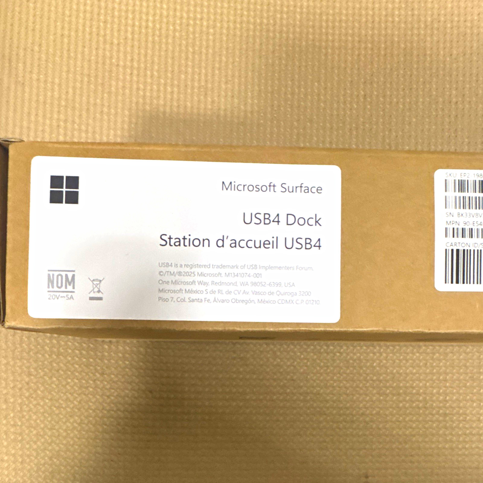 Microsoft Surface USB4 Dock Docking Station Brown M1341074-001