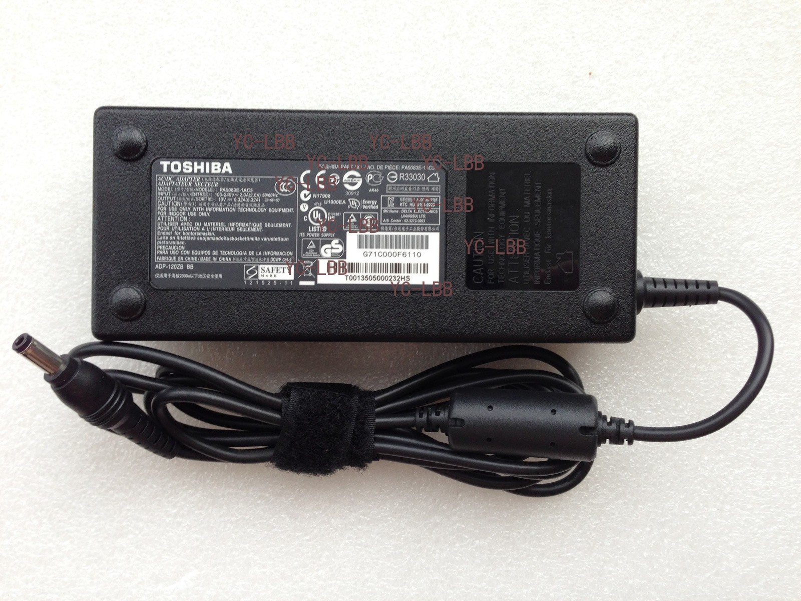 Original OEM Toshiba Satellite Qosmio PA3717E-1AC3,PA5083E-1AC3 120W AC Adapater