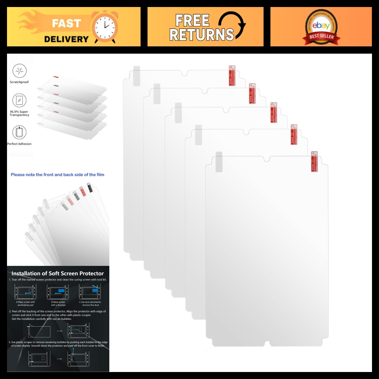 5PCS Scratch-Proof Screen Protector Film for Anycubic Photon M5S & M5S Pro 3D Pr