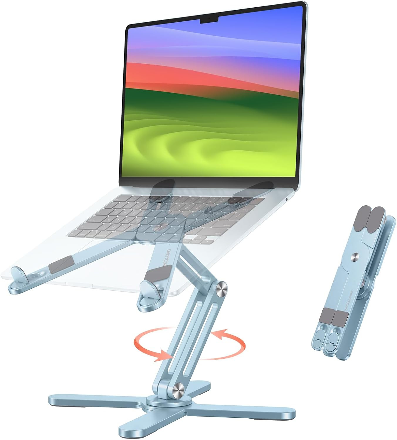 LA10 360° Rotating Laptop Stand Riser Foldable for Desk|Aluminium Alloy,Tool-Fre