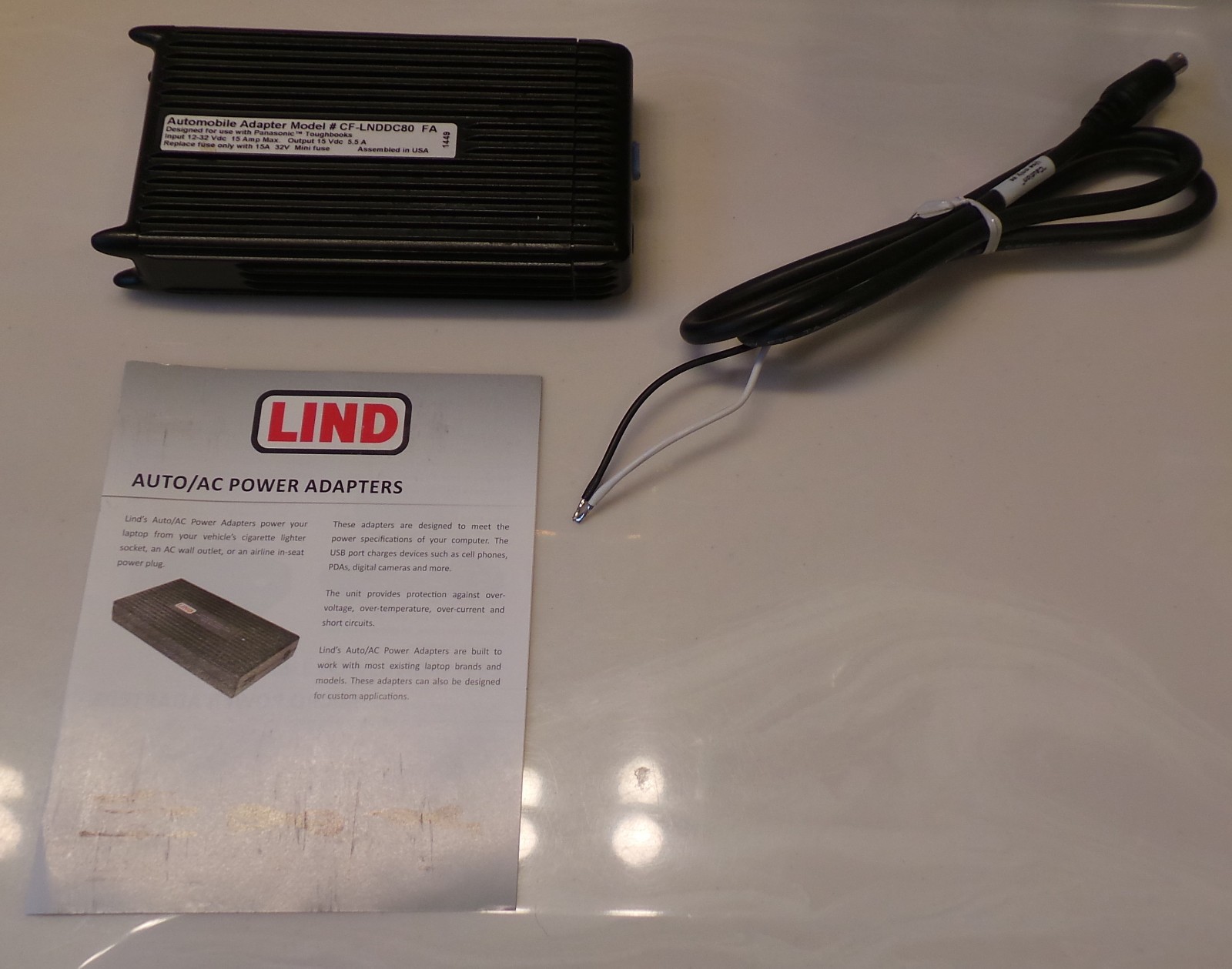 LIND AUTOMOBILE 12V CIGARETTE ADAPTER CF-LNDDC80 FA FOR PANASONIC TOUHGBOOKS