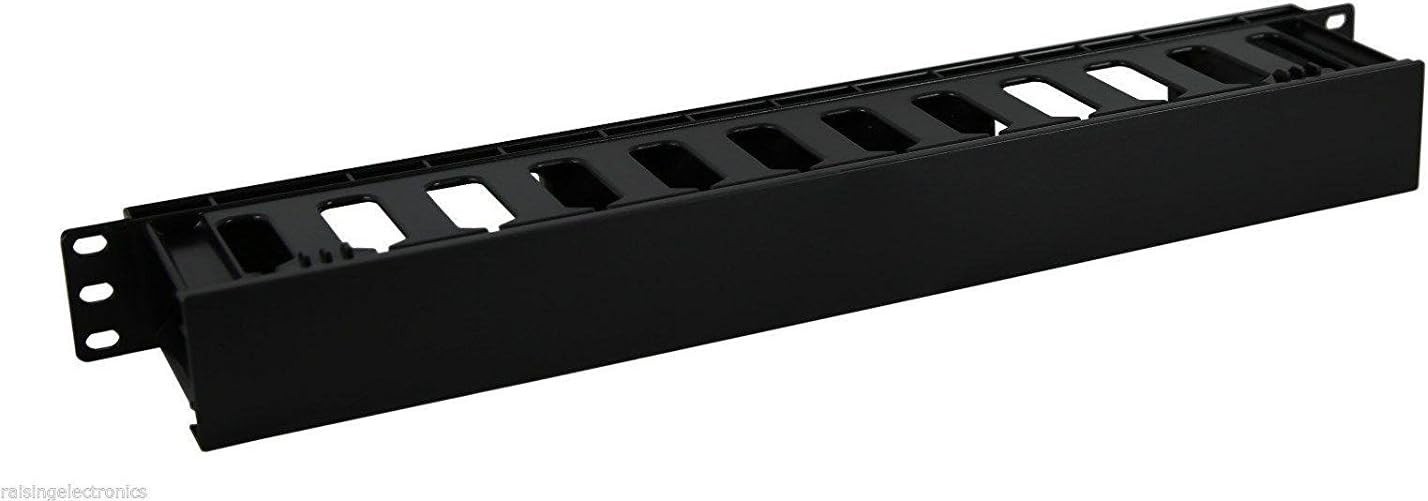 Raising Electronics 1U Horizontal Rack Mount Cable Management Panel NEW