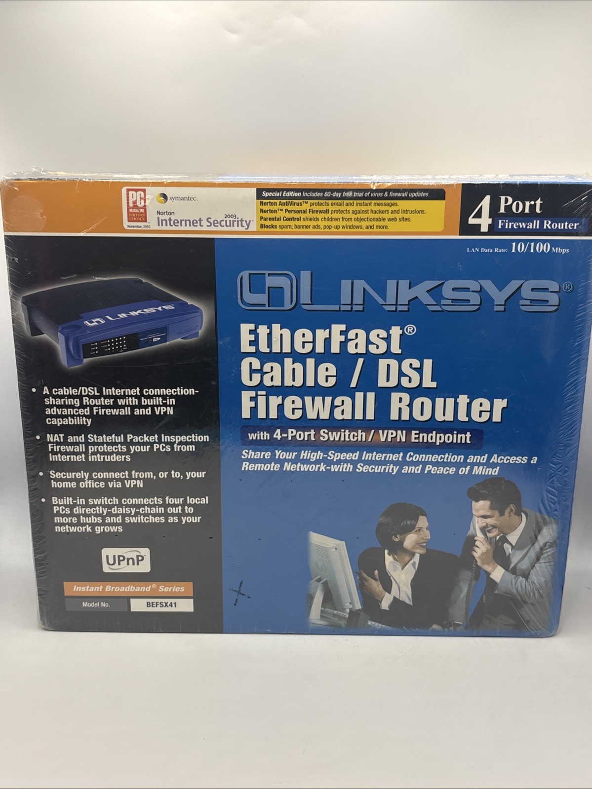 Linksys BEFSX41 Broadband Firewall Router 4Port Switch/VPN ENDPOINT (NEW-UNOPEN)