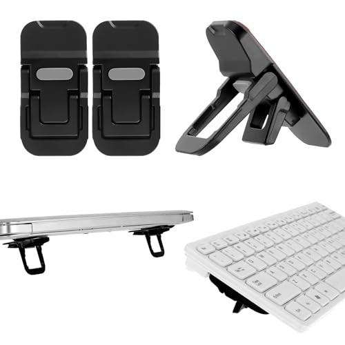 2PCS Portable Keyboard Stand Foldable Riser Dual Angle Adjustable Black