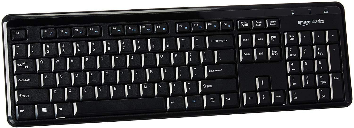 AmazonBasics Wireless Keyboard Quiet Compact US Layout QWERTZ