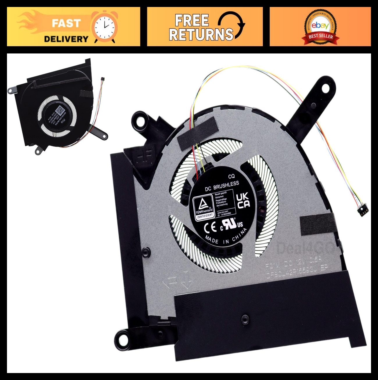 12V GPU Cooling Fan Replacement for ASUS FX517 FX517ZM RTX 3060 3070 - High Perf