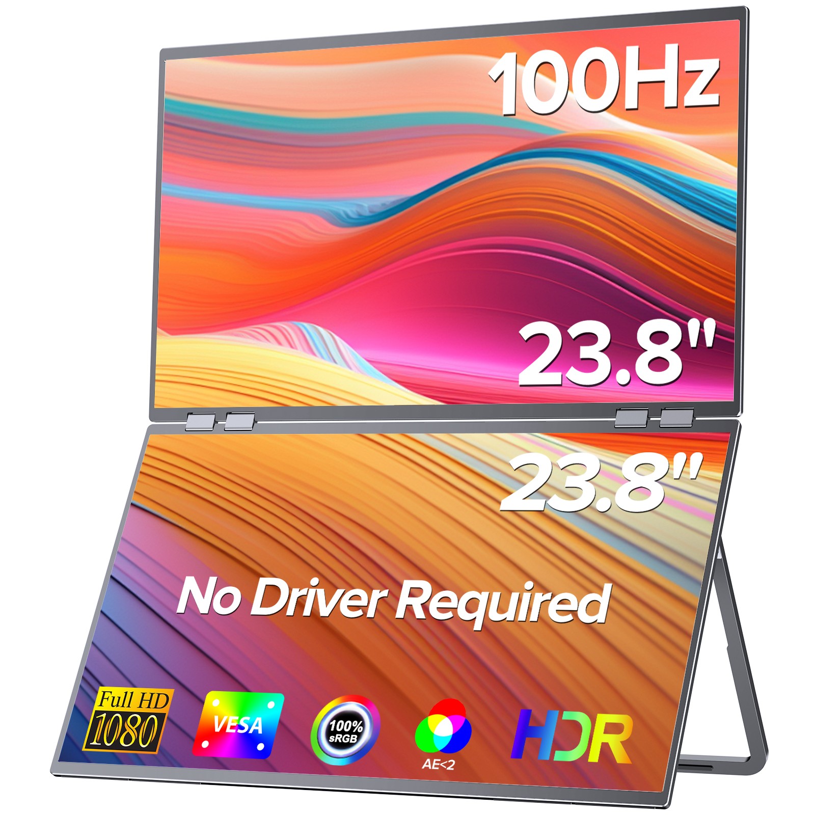 23.8" Dual Screen UPERFECT Triple Screen 100Hz 1920 * 1080 Freestanding Display