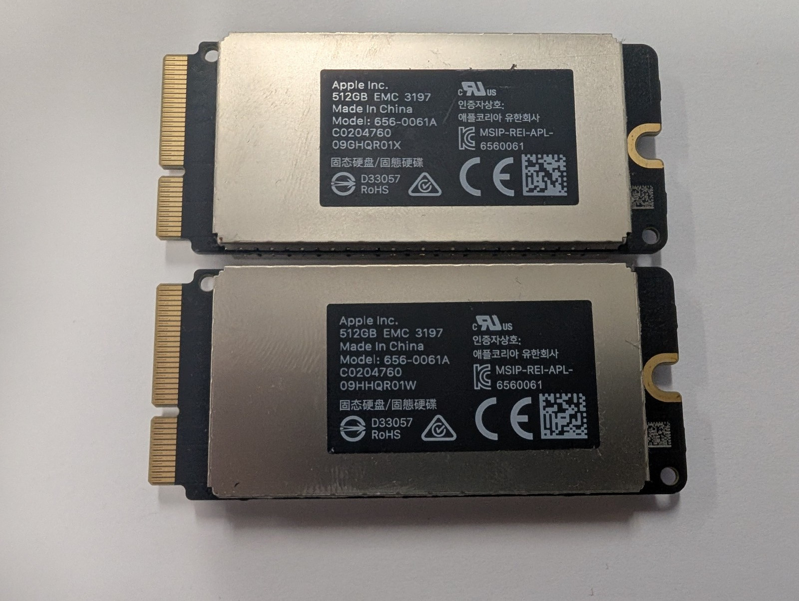 Apple 1TB Kit 2x 512GB EMC 3197 SSD 2017 iMac Pro A1862 656-0061A