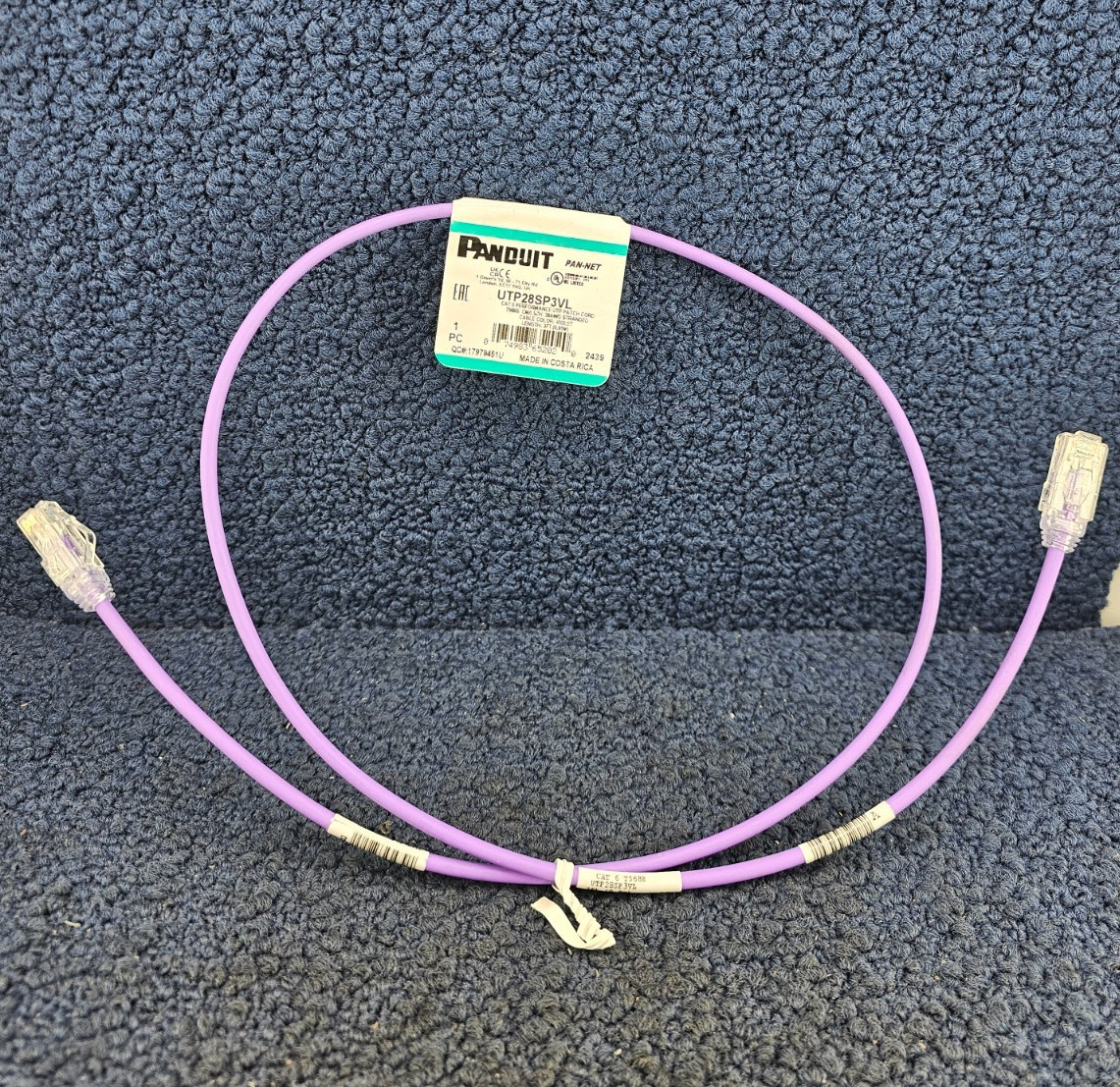 (QTY 4) Panduit UTP28SP3VL: 3 ft. CAT 6 Performance UTP Patch Cord