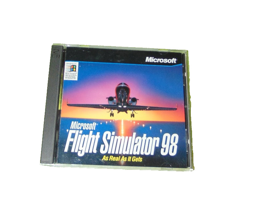 Microsoft Flight Simulator 98 PC CD-ROM 2 Disc Set Jewel Case Untested