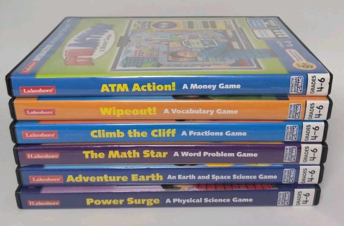 Lakeshore Interactive Whiteboard PC/MAC CD ROM Grade 4-6 Lot Of 6 Homeschool 