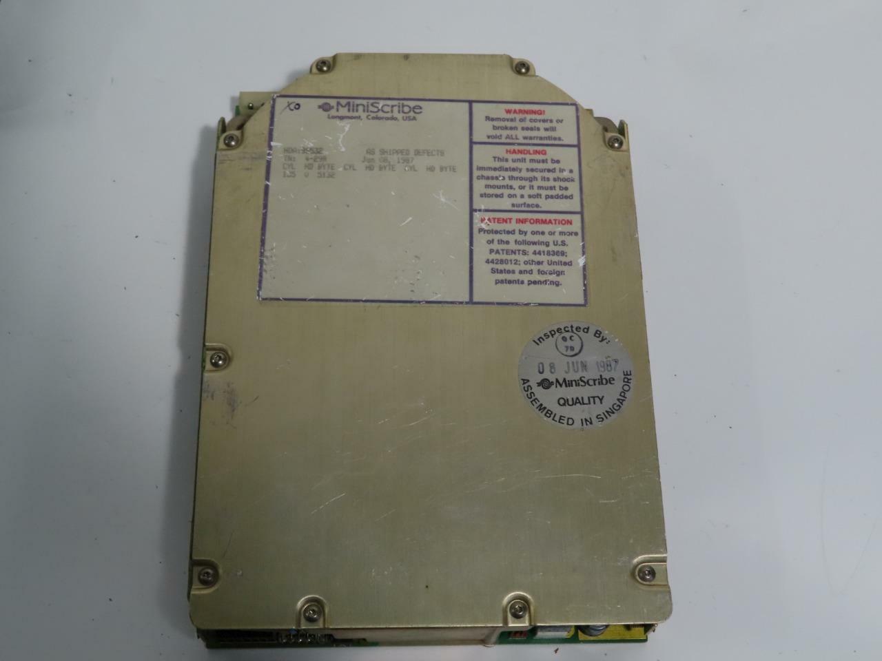 Vintage 3425 Miniscribe 20MB Hard Drive St412