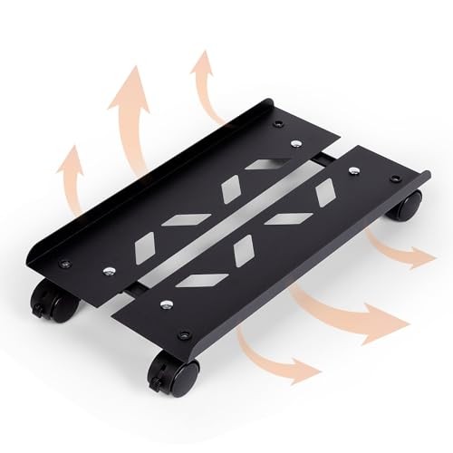 Computer Tower Stand, Adjustable Mobile CPU Stand, Metal