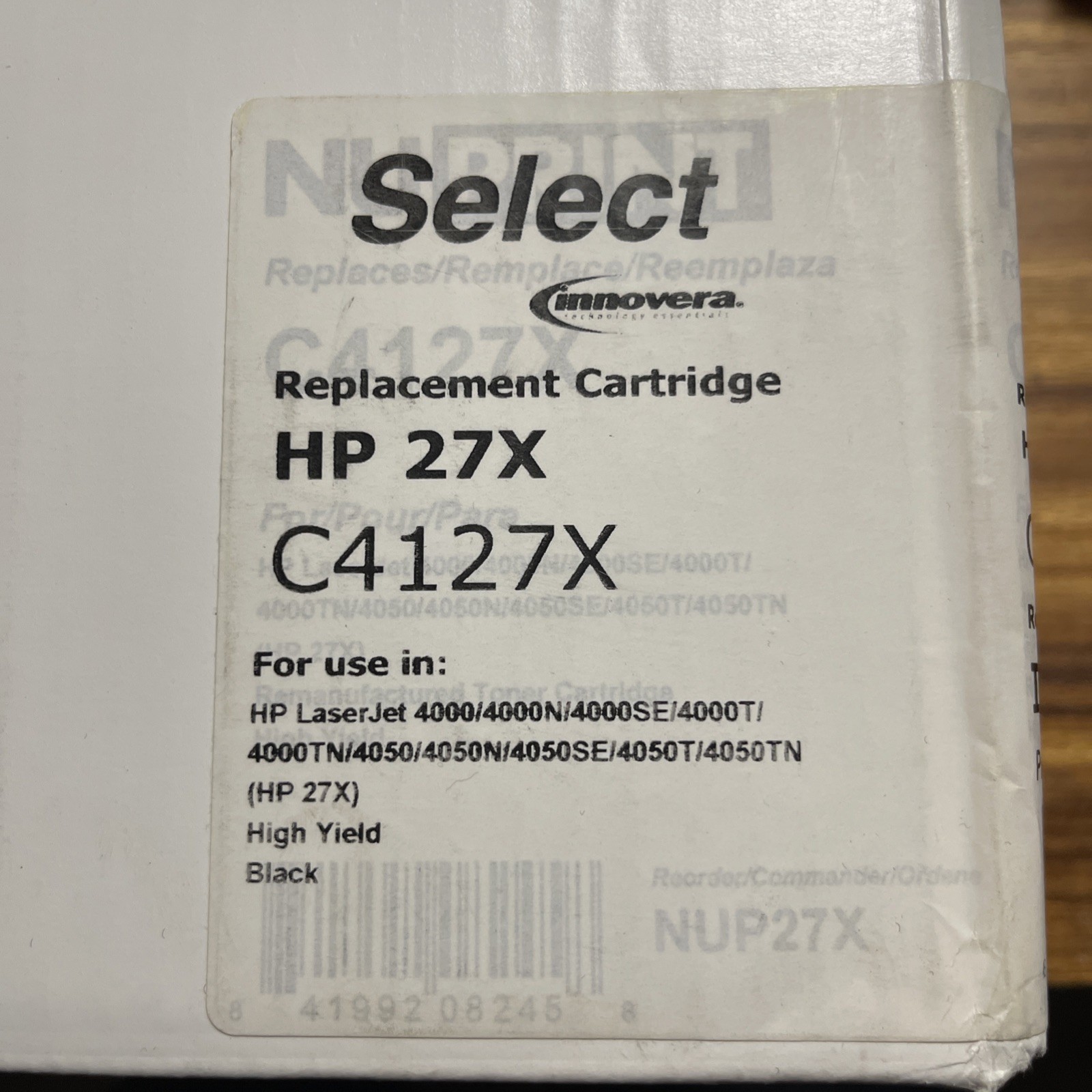 Innovera Remanufactured Black High-Yield Toner, Replacement for HP 27X (C4127X)