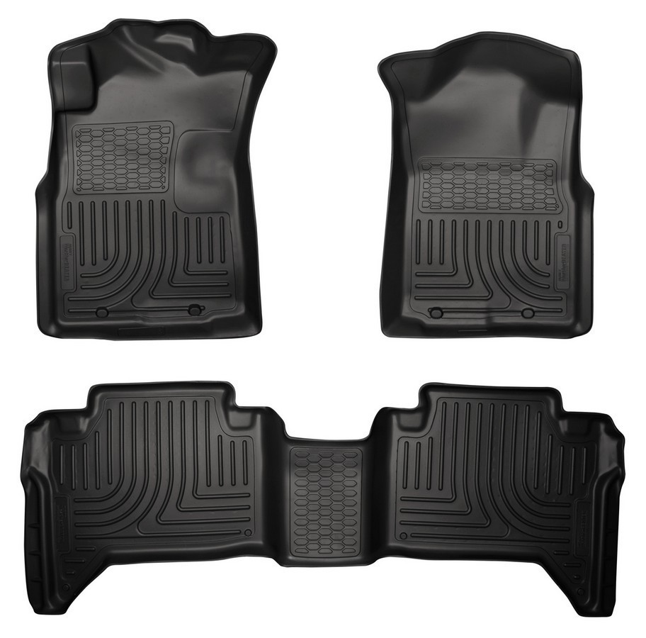 2005-15 Tacoma Front 2nd Row Floor Liners Black Textured–Compatible Replacement