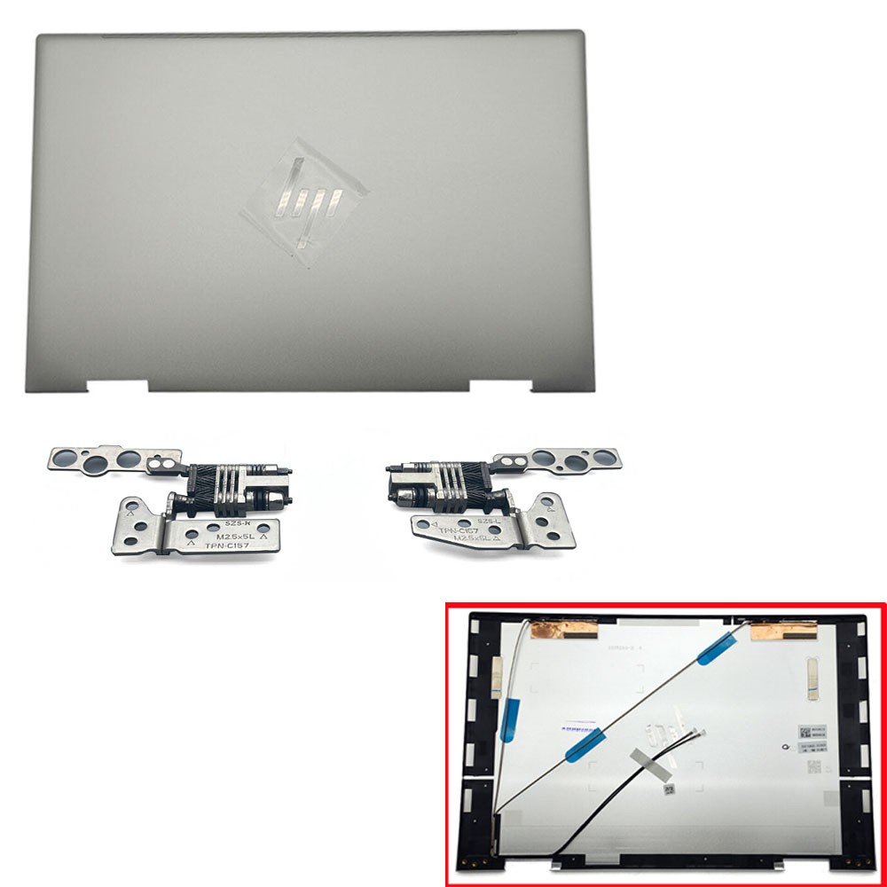 New LCD Back Cover+Hinges N09645-001 For HP ENVY X360 15-EW 15-EY 0013DX 0023DX