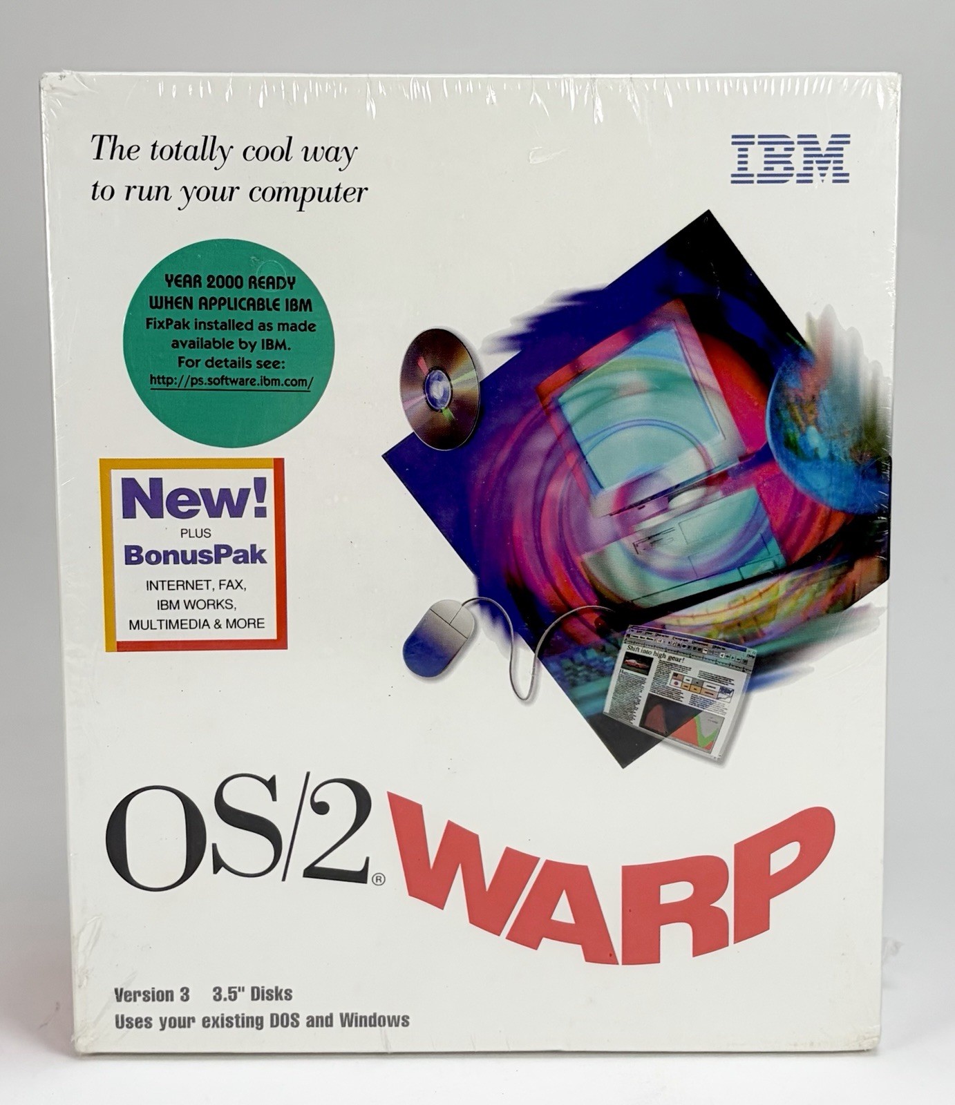NEW SEALED IBM OS/2 Warp Connect Version 3 3.5" Disk Vintage Computer Software