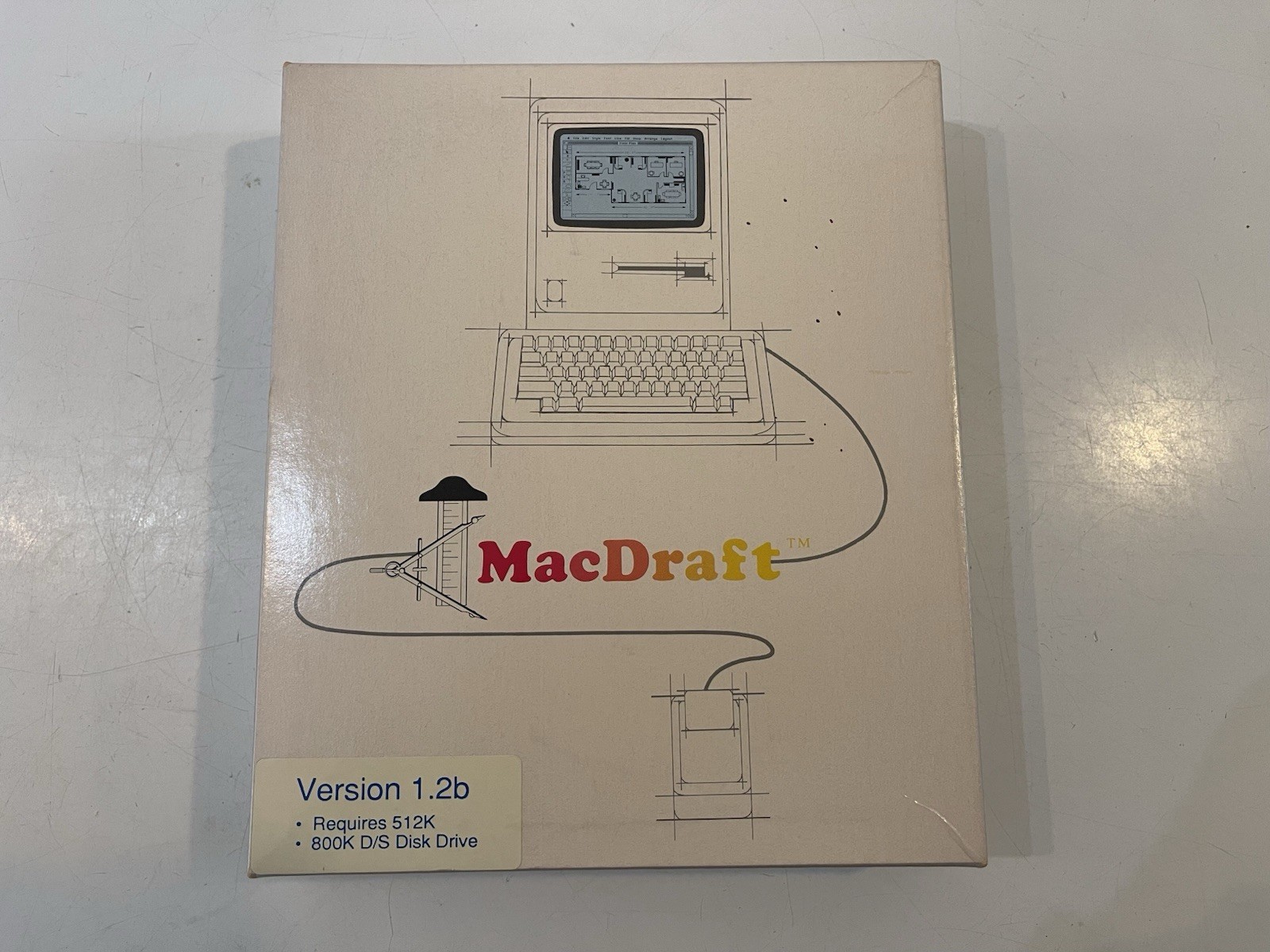 Vintage Macintosh MacDraft 1.2b CAD Software 3.5” Floppy