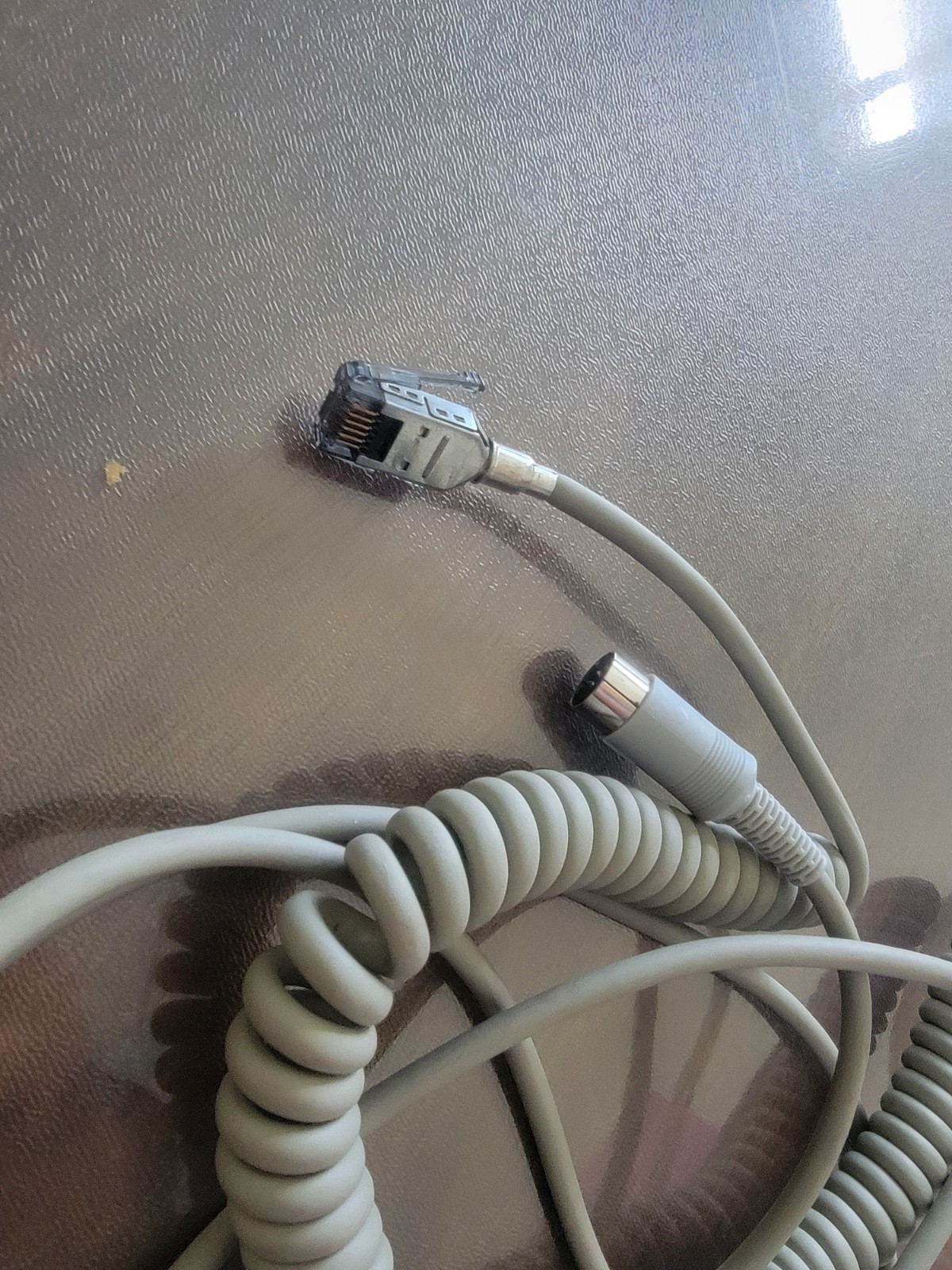 Extra Long IBM Model M Keyboard Cable Coiled with SDL to AT 5  Connector Genuine