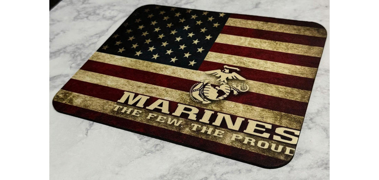 USMC Marines The Few The Proud American Flag Mousepad Non-Slip Rubber Base New
