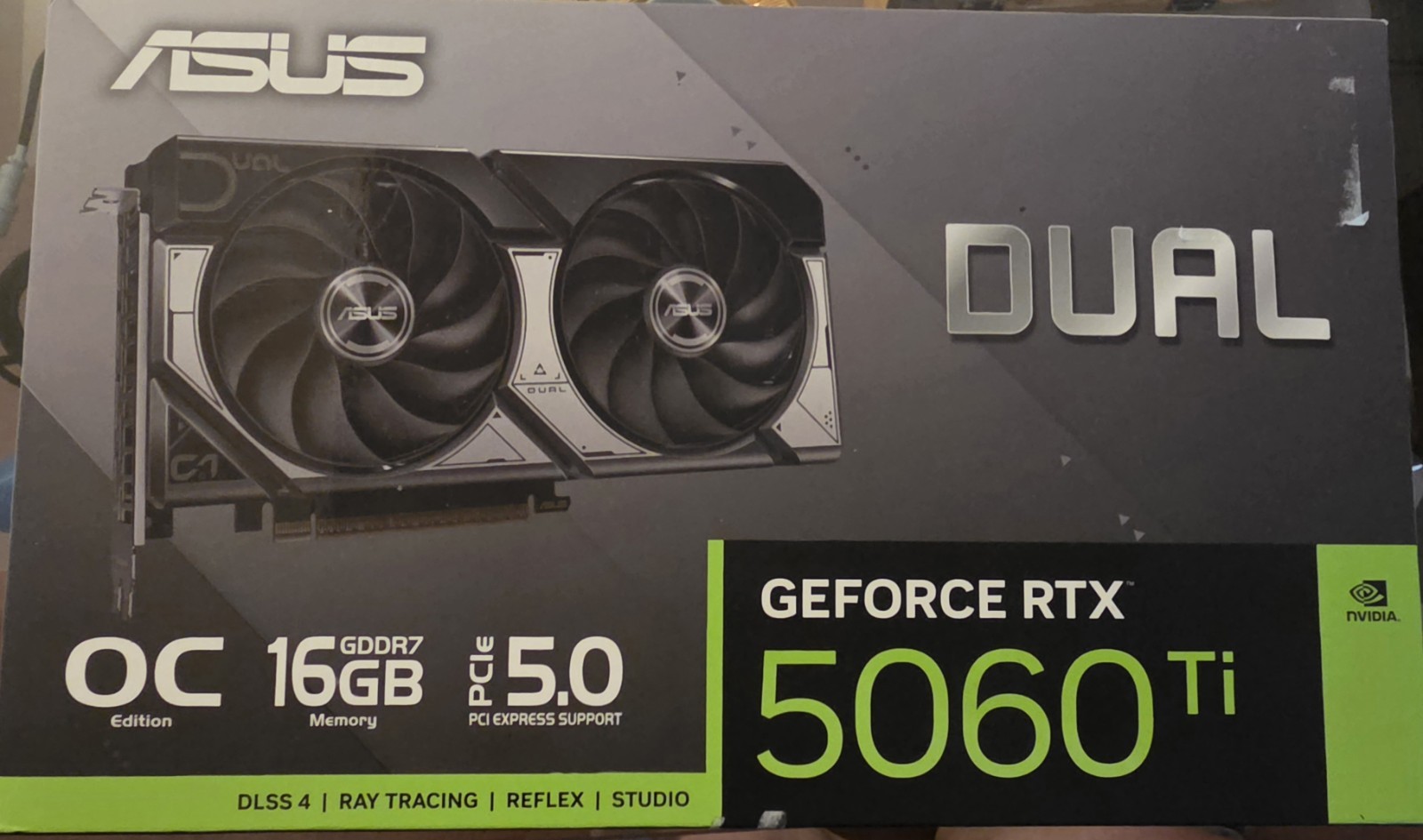 ASUS NVIDIA GeForce RTX 5060 Ti Dual OC  16GB GDDR7 PCIe 5.0 Graphics Card