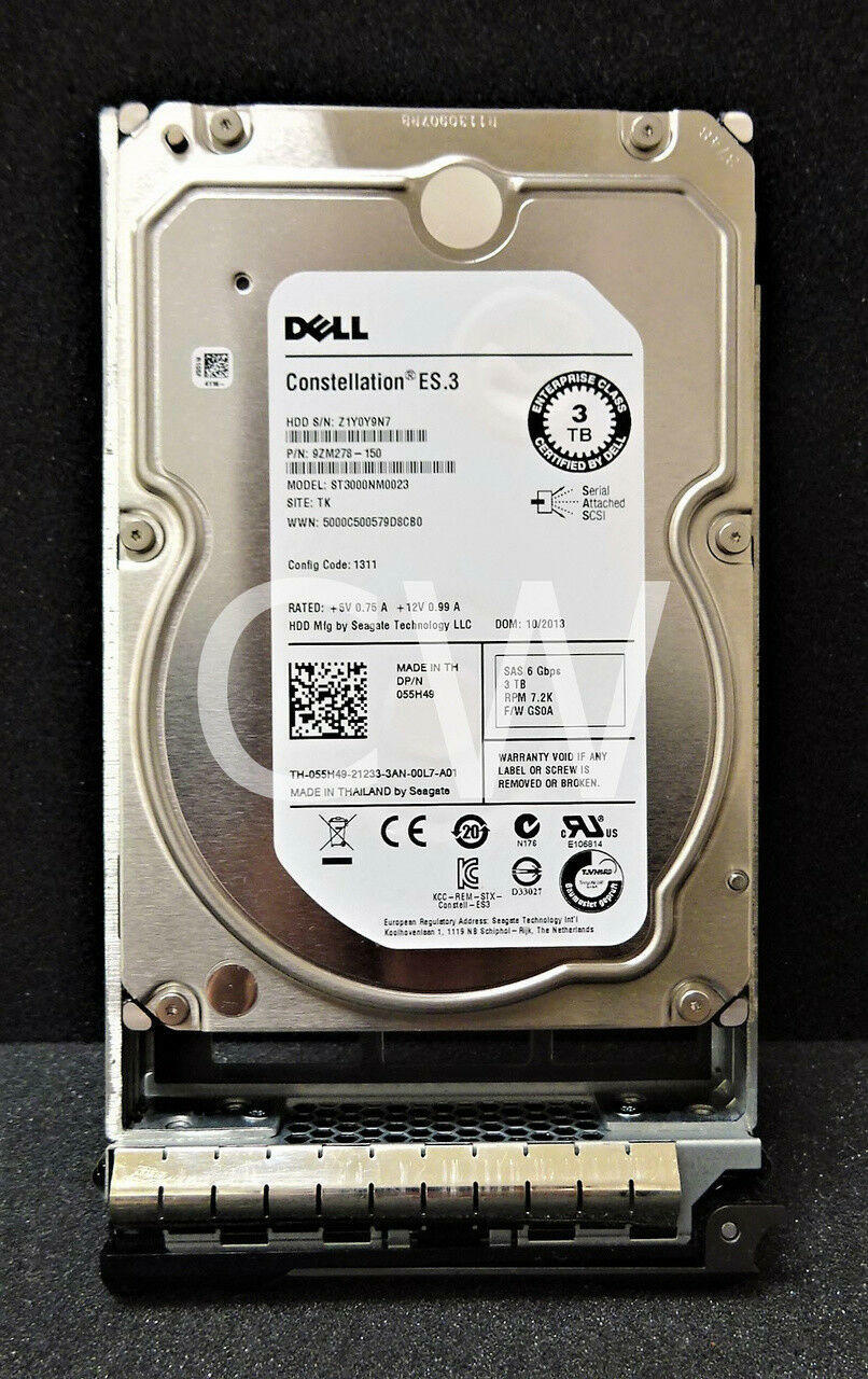 ST3000NM0023 55H49-Dell CONSTELLATION ES.3 3TB 7.2K 6G 128MB 3.5" SAS Hard Drive
