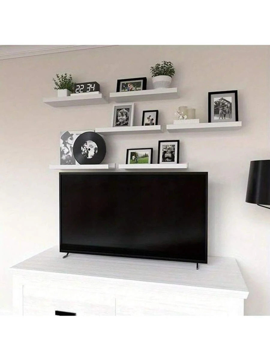 NEW 6Pcs Black And White Suspended Storage Rack, Modern And Fashionable Style
