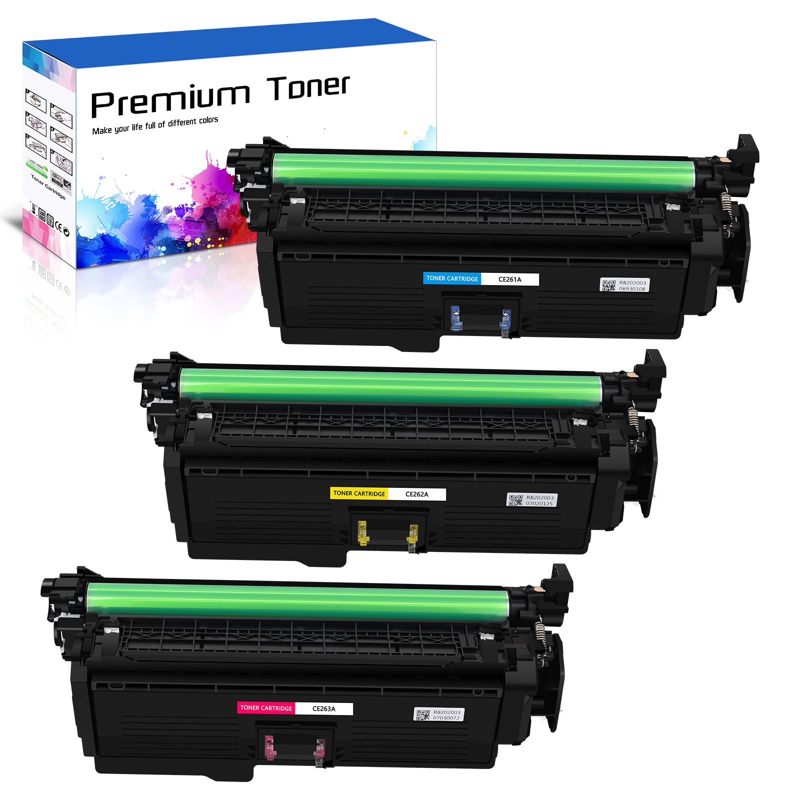 3PK CE261A - CE263A 647A C Y M Toner Set for HP Color LaserJet CP4525N CP4525DN