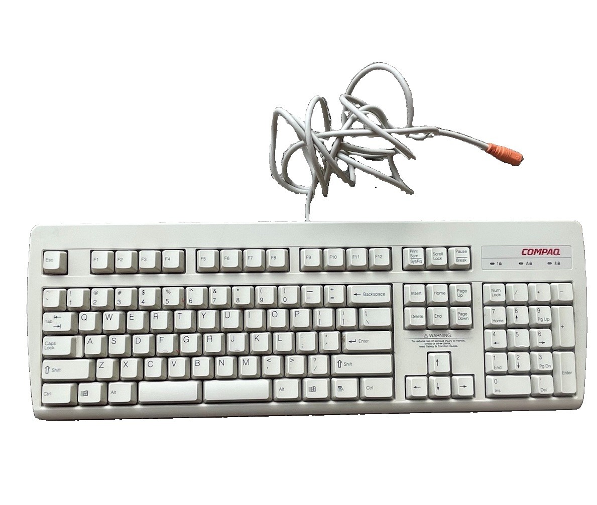 Vintage Compaq RT235BTW Beige PS/2 Keyboard 247430-001 Erase-Eaze Split Spacebar