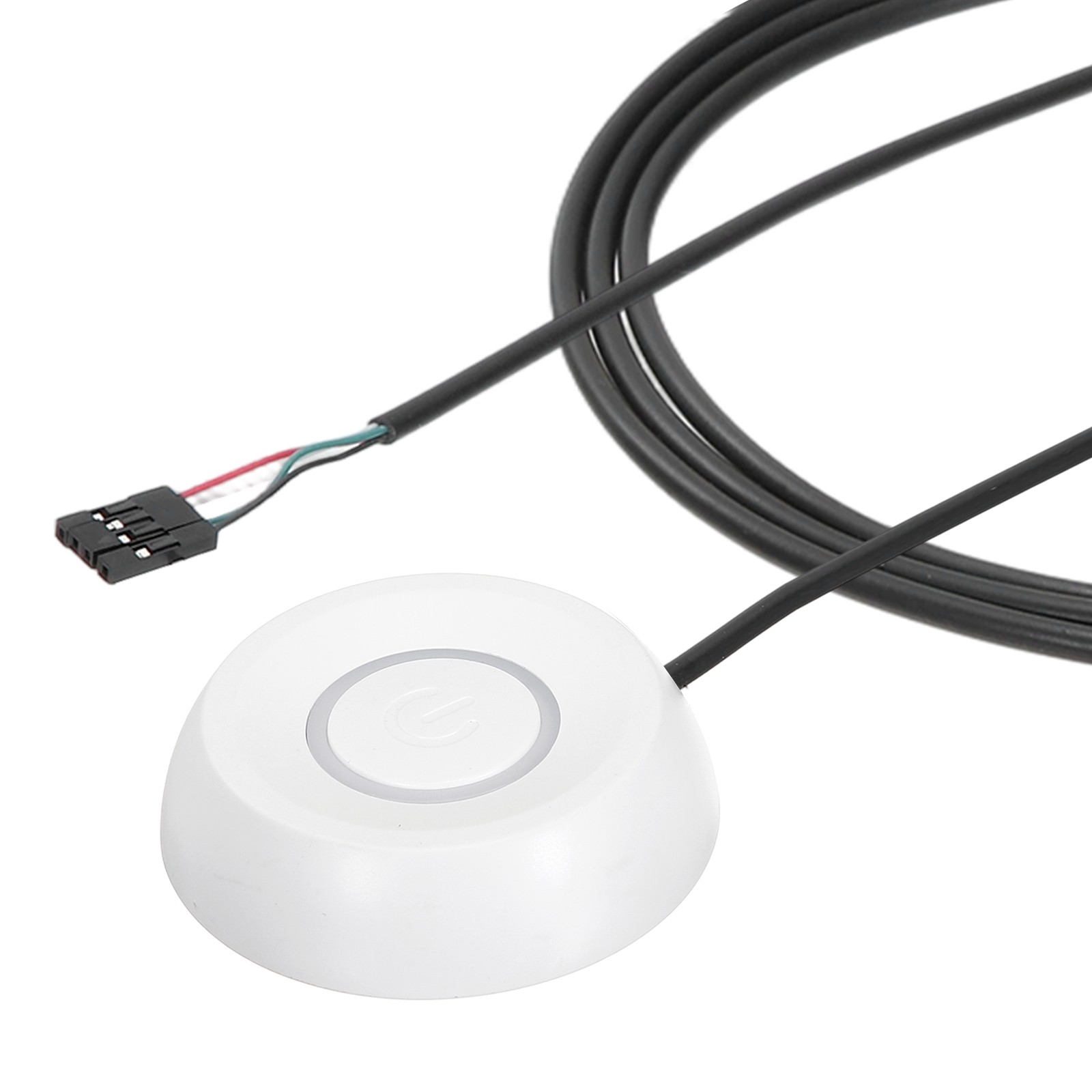 PC Power Button with 70" Cable Computer External Power Switch, White