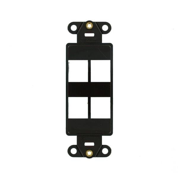 4 pcs Leviton 41644-B Quickport Decora Insert, 4 Port, Brown (New)