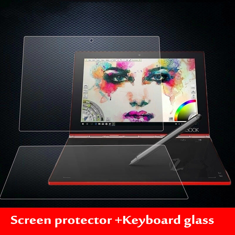 2PCS Keyboard + Screen Protector Tempered Glass For Lenovo Yoga Book 10.1" Inch