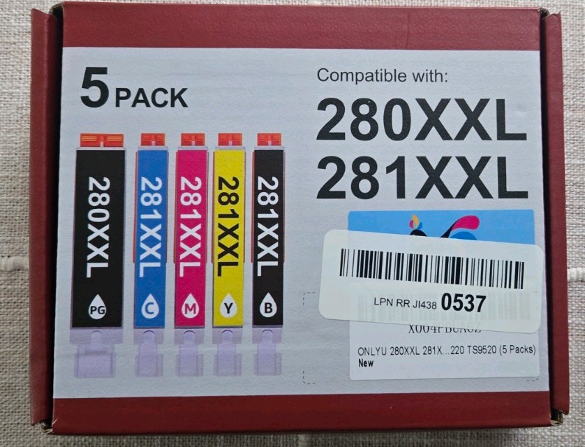 OnlyU 280XXL 281XXL Compatible with Canon Ink 280 and 281 Cartridges New