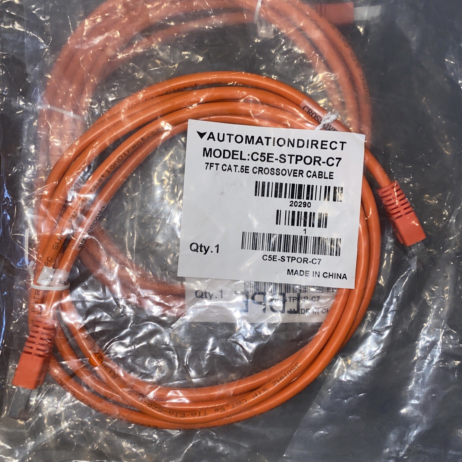 NEW AUTOMATION DIRECT C5E-STPOR-C7 CROSSOVER CAT-5E CABLE 7-FT