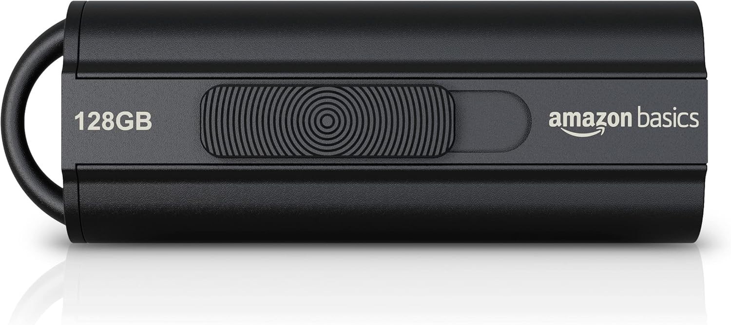 Amazon Basics 128GB Ultra Fast USB 3.1 Black Flash Drive High-Speed LS21USB128G1