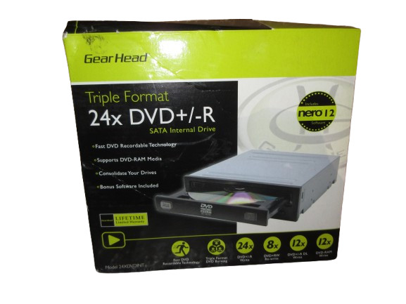Gear Head 24XDVDINT Triple Format 24X DVD+/-R SATA Internal Drive