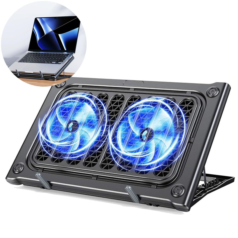 Laptop Cooling Pad Silent Fans Cooler Stand Adjustable Height&Speed for 10-17in