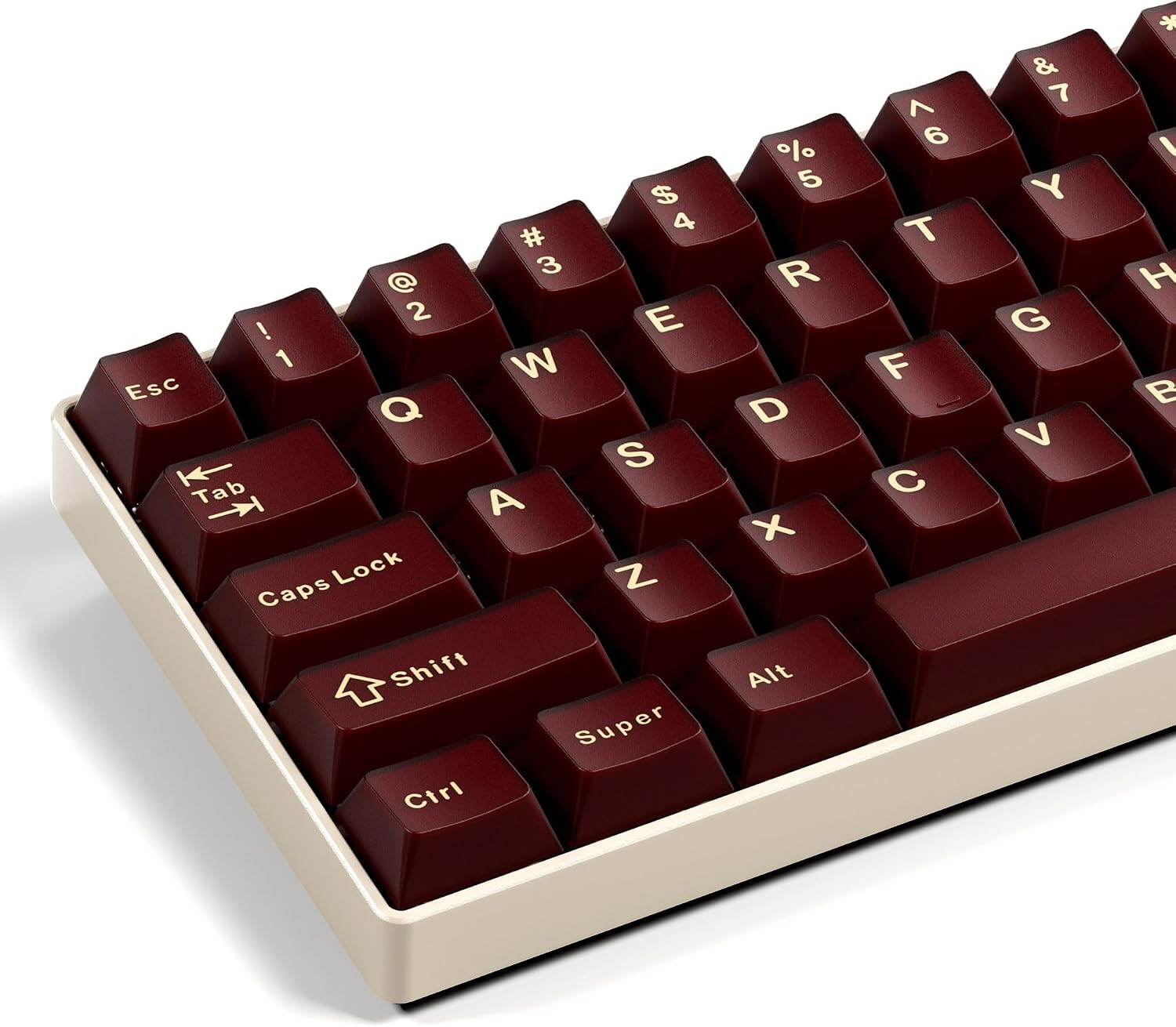 XVX Red Keycaps, Double Shot PBT Keycap Set 75 Percent, Cherry Profile Keyboard