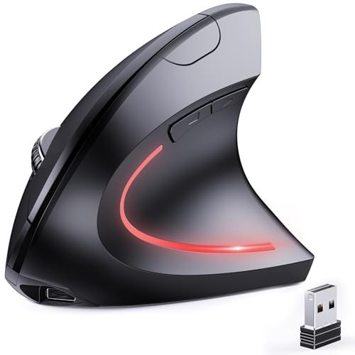 Bluetooth 2.4G Rechargeable Vertical Wireless Mouse Silent 6 Button Ergonomic