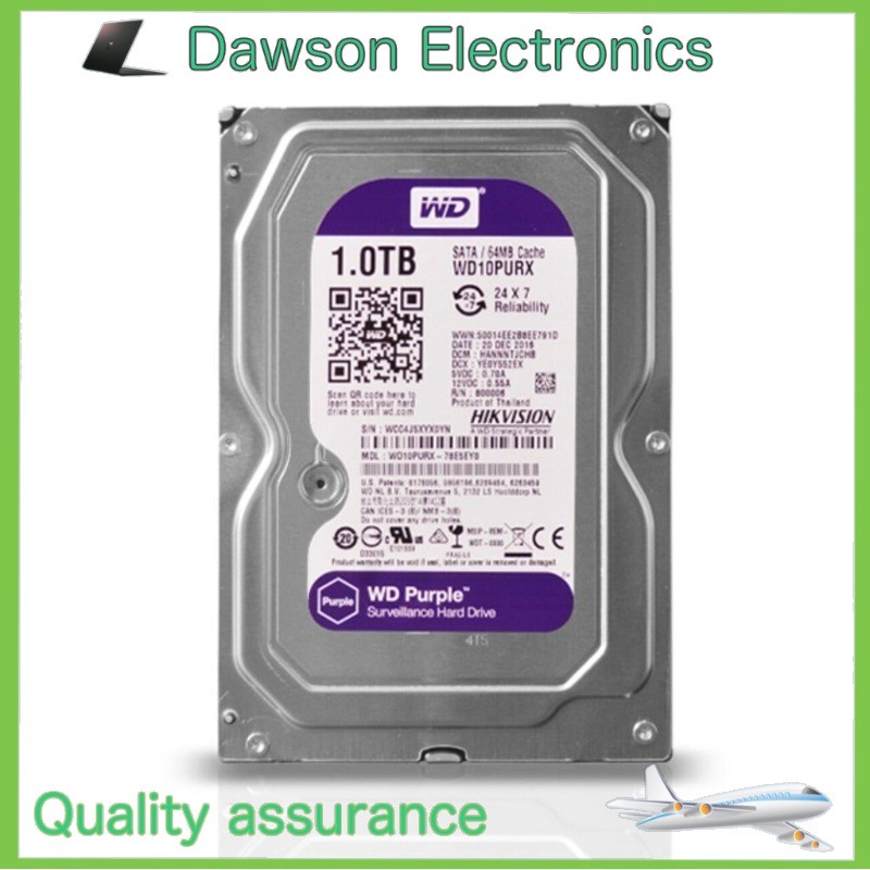 Western Digital Purple 1TB WD10PURX 3.5" Hard Drive Surveillance Security DVR