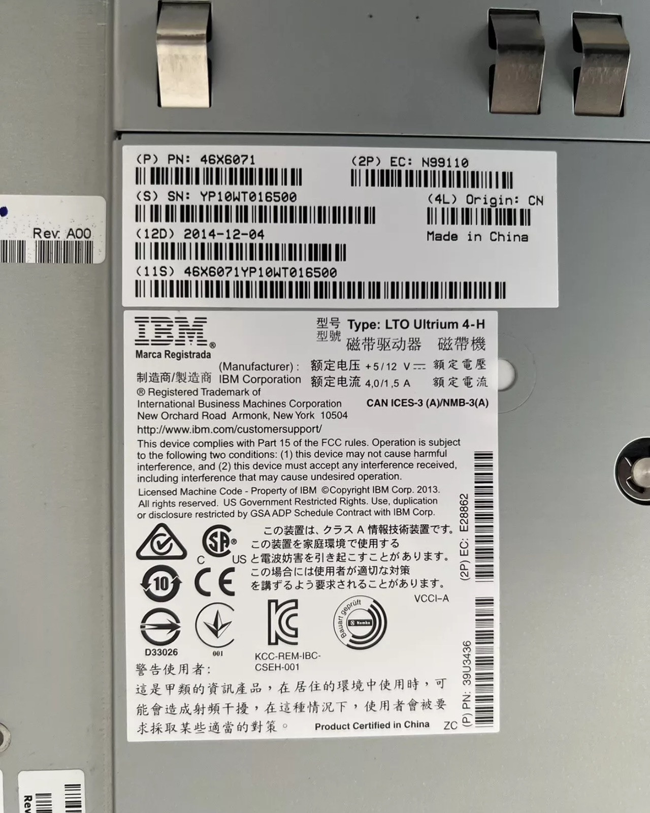 DELL IBM  N8V0K TL2000  LTO4 HH SAS Library Tape Drive D012F 46X6071 Warranty 6m