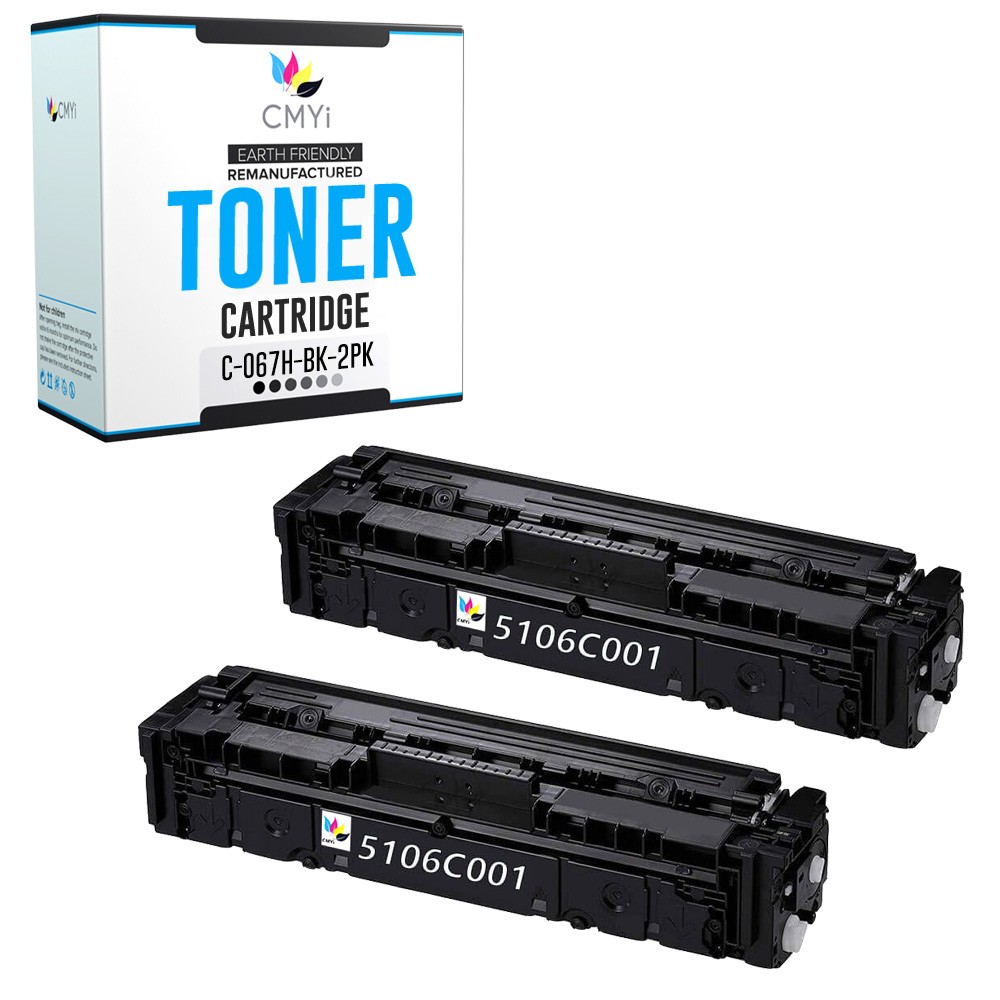 2PK CMYi Replacement 067H Black Cartridges for Canon Color imageCLASS LBP632Cdw