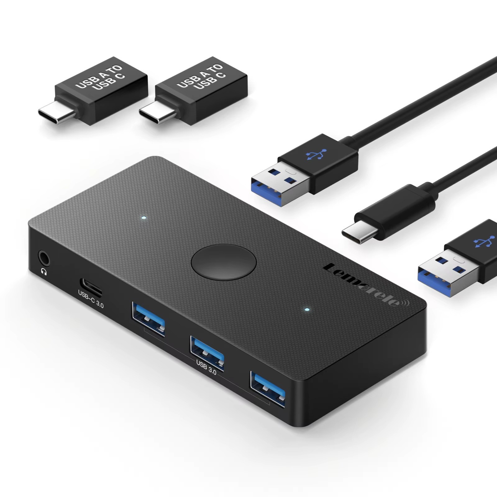 Lemorele USB 3.0 KVM Switch 2-in-4-Out Sharer for Keyboard Mouse Printer
