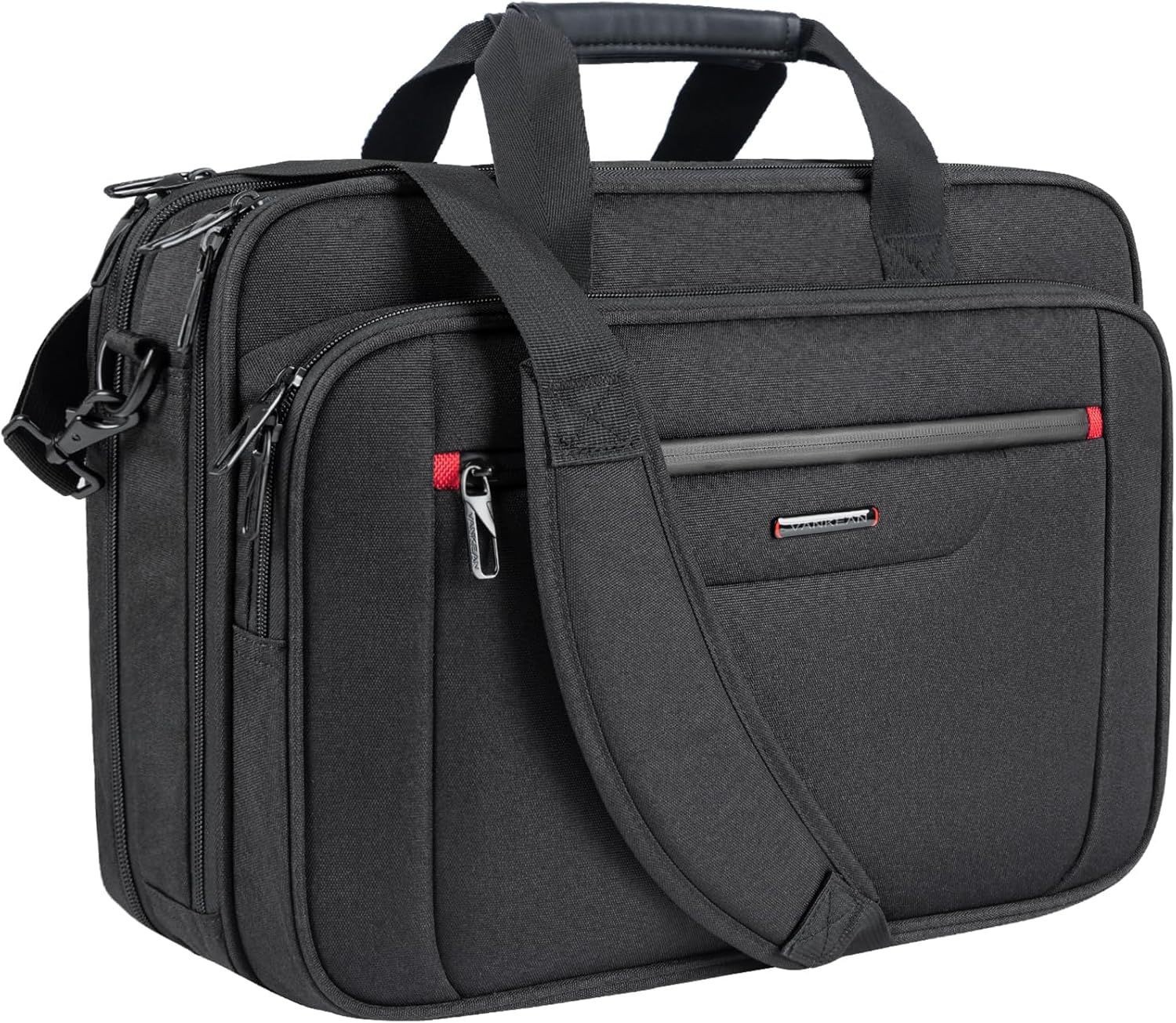 17.3" Expandable Waterproof Laptop Briefcase for Travel & Business with Padded C